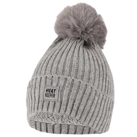 Heatkeeper - Thermo muts + pompon dames - Grijs - Onesize
