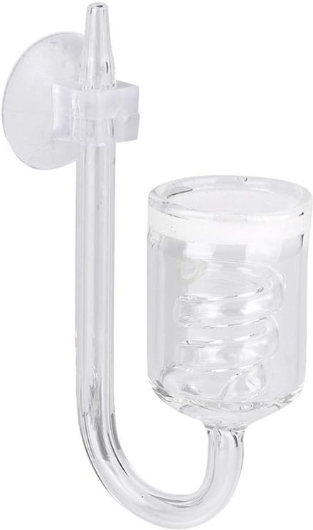Dailygoods- CO2 Atomizer - Transparante Glas CO2 Verstuiver - Aquarium Diffuser - Antislip Zuignap - Schokbestendig - 43g Gewicht