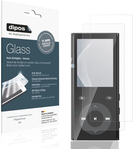 dipos – 2x Matte Pantserfolie geschikt voor PlayerPure A9 | 9H Screenprotector