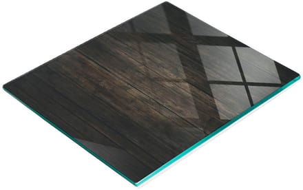 Keukenplank van gehard glas met afbeeldingen, houten planken, bruin, 60x52 cm
