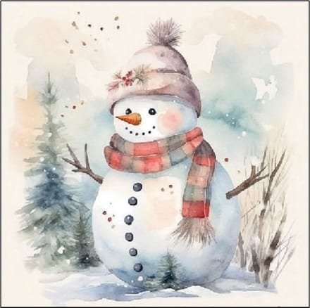 Ambiente - Servetten - 25 x 25 cm - Snowman in Nature