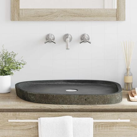 vidaXL - Wastafel - Grijs - 65 - x - 50 - x - 6 - cm - Riverstone