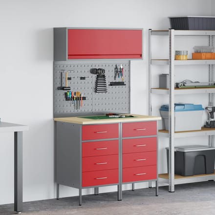 vidaXL - Werkkast - Set - met - lade - met - plank - met - opslag - 5 - st - Rood