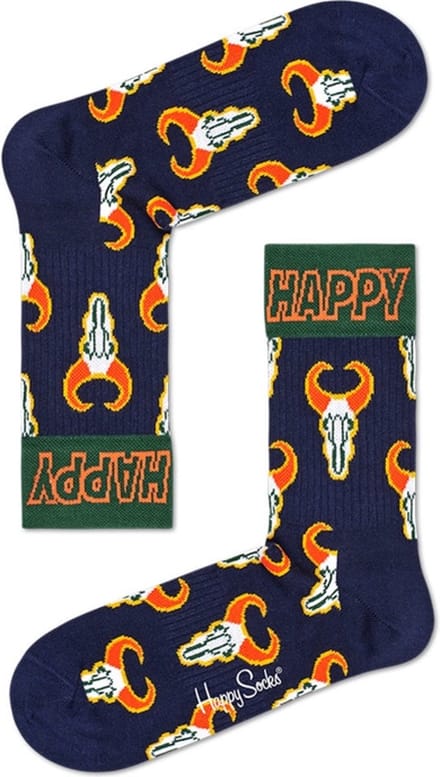 Happy Socks Athletic Buffalo Mid High Sock Blauw