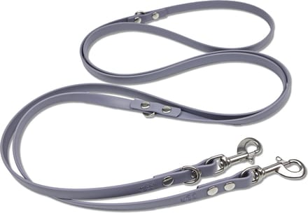 Miqdi - verstelbare, handsfree hondenriem van BioThane®- 3 meter lang - grijs - M - voor middelmaat hond