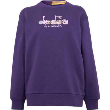 Diadora Dames Geribbelde Regular Lange Mouwen Sweatshirt (Paars)