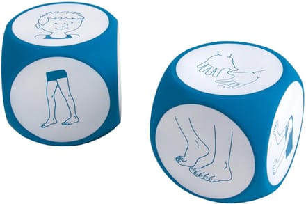 Dobbelsteen 10cm met activiteiten kunststof - Educo - Educatief speelgoed