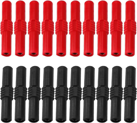 Bananenstekkers - Luidspreker Connectoren - Audio Aansluiten - Vlamvertragend PVC - 20 stuks - Rood Zwart