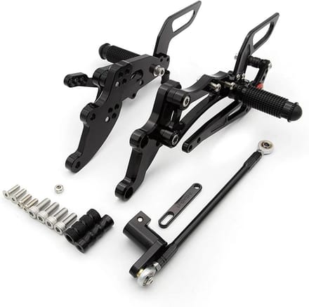 Motorfiets Voetsteunen - Verstelbare Pedaal - Comfortabel Rijden - Aluminium Legering - Universele Pasvorm - Zwart