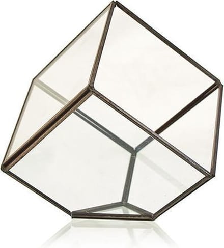 Glazen terrarium - kubus op hoek