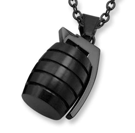 Amanto Ketting Ender Black - 316L Staal - Granaat - 23x14mm - 60cm