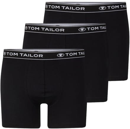 Tom Tailor - Halflange boxershorts in een 3-pack - Maat XL/7 - black-black-black