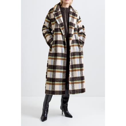 French Connection Remi Belted Coat Brown Multi Taglia: S | Giacche invernali Outlet | Donna | Marrone