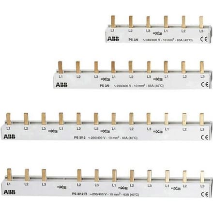 2CDL231001R1006 ABB PS3/6 1 stuk(s) 106 mm verzamelrail Phase busbar Aantal rijen 3 Meerdere kleuren 3-polig 10 mm² 1 stuk(s)