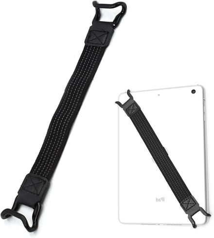 Non-slip elastische band voor tablets en e-readers van 7 tot 11 inch, stevige tablet houder, zwart