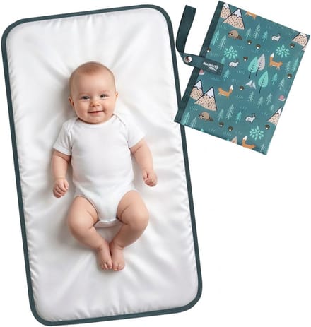 Draagbaar Luierverschoningspad - Aankleedkussen Baby - Luierverschonen Onderweg - Waterdicht en Afveegbaar - 65 x 38 cm - Bos