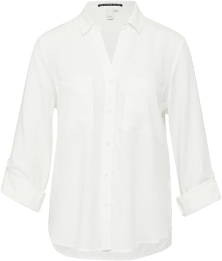 Viscose Blouse Met Opgerolde Mouwen Dames QS