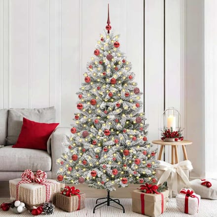 vidaXL - Kunstkerstboom - 180 - cm - 300 - LED's - Warmwit - PVC - en - Staal