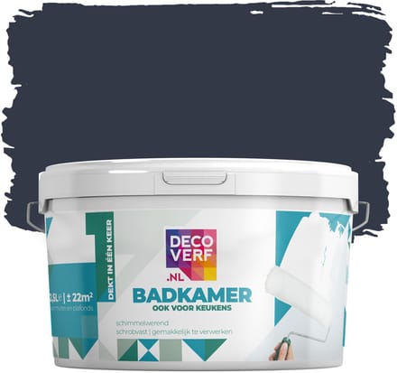 Decoverf badkamer verf nachtblauw, 2.5L