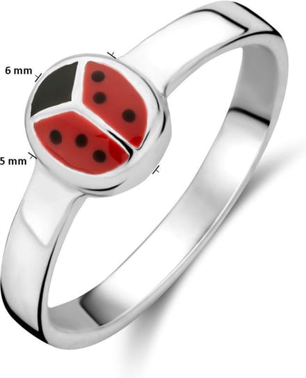 Zilver Ring Lieveheersbeestje Wit 1021818