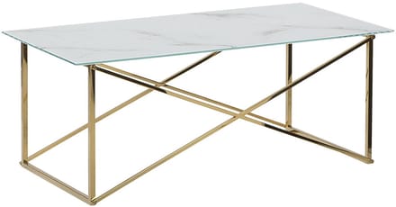 EMPORIA - Salontafel - Wit/Goud - Veiligheidsglas
