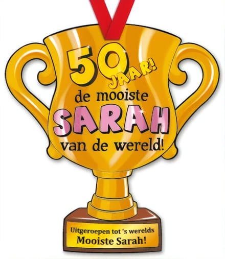Paper Dreams Trofee 50 Jaar De Mooiste Sarah 33 Cm Karton Goud
