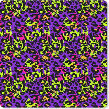 Muismat 20x20 cm - Mousepad Dierenprint - Neon - Paars - Geel - Muismatten