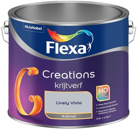 Flexa - Creations Muurverf Krijt - Lively Viola - Mengverf - 2,5 L