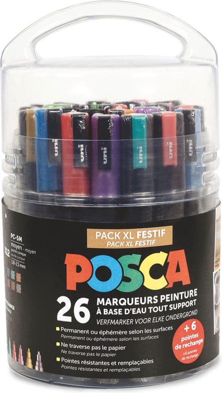 Posca XL 26x Verfmarker Set – PC3M & PC5M – Festif