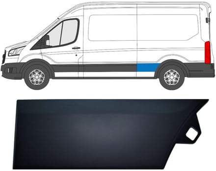 Zijlijst sierlijst achterspatbord voor Ford Transit 2014- / Links