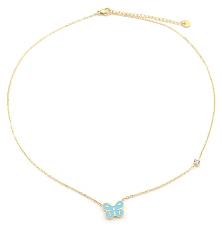 Ketting voor Kinderen - Vlinder - RVS - Lengte 35-41 cm - Goudkleurig
