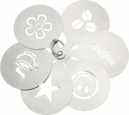 cappuccino Sjablonen Coffee Stencils - RVS - Set van 6