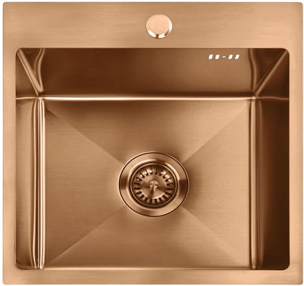 Rea - Stalen spoelbak - Leo 40 - Geborsteld Koper - 40X45X18,5CM