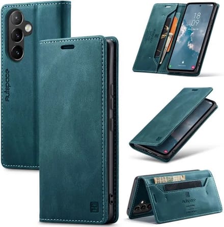 Luxe Flip Case met RFID Bescherming Kaarthouder en Magneetsluiting voor Galaxy A54 (5G) _ Blauw