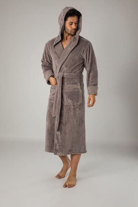 Heren Bamboe Katoen Badjas Olivier / Beige / maat M