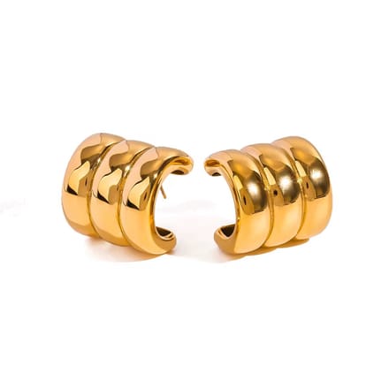 Gold Triple Hoop Earrings