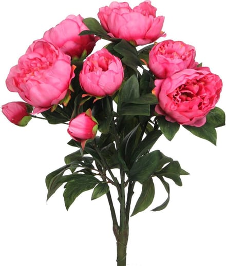 Mica Decorations Pioenroos Kunstbloemen Boeket - H55 x Ø40 cm - Donkerroze