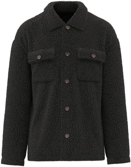Spasso Uniseks sherpa-overshirt met afhangende schouders SP508 - Black - M