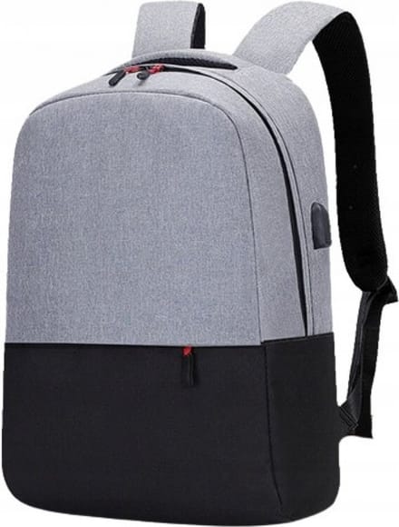 eCarla - Rugzak met USB poort - Grijs/zwart