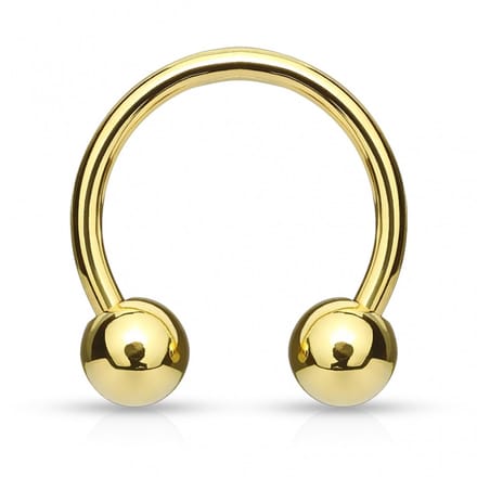 Horseshoe rond extern 2x12x5 mm - goud - LMPiercings