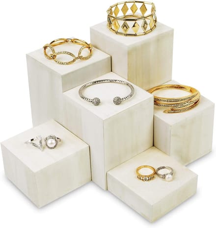 Houten Risers voor Sieraden en Accessoires - 6 Stuks Met Verschillende Hoogtes