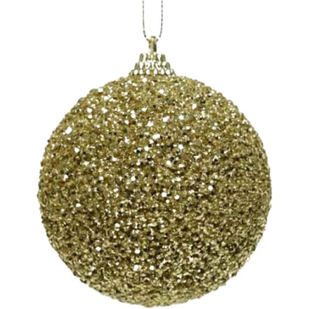 Decoris Gouden Kerstbal met glitter