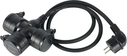 Bouwplaats Verlengkabel 1M - Rubberen Kabel H07RN-F3G1.5 - 3-Weg Koppeling IP44 - Buitengebruik