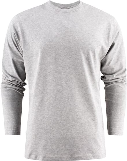 Printer HEAVY T-SHIRT L/S 2264016 - Grijs Mêlee - L