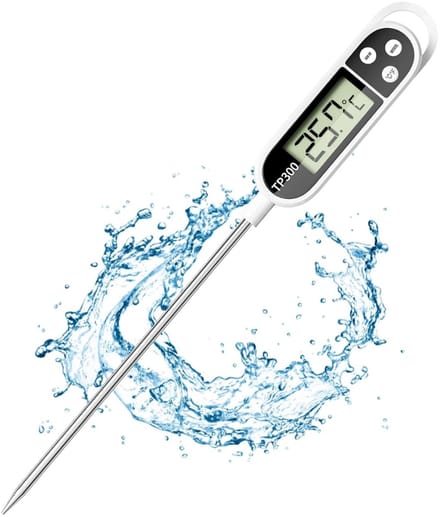 QIN® Thermometer Koken - Thermometer Bbq - Thermometer Vlees - Wit - 25cm x 1cm x 1cm