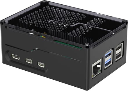 Metalen Behuizing voor Raspberry Pi 5 met PCIe M.2 NVMe SSD Ondersteuning