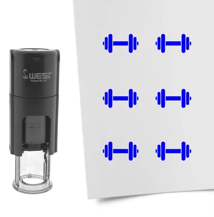 CombiCraft Stempel halter 10mm rond blauwe inkt - per 1 stuk