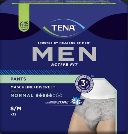 Tena Men Active Fit Pants Normal S/M - 4 pakken van 12 stuks