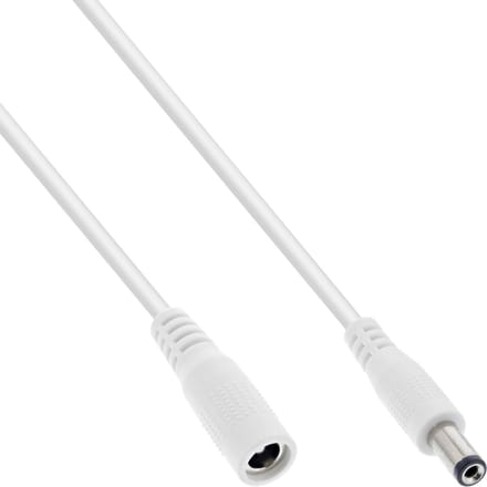 DC verlengkabel | 5,5 x 2,1mm | max. 24W | wit | 5 meter