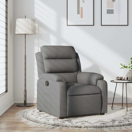 vidaXL - Fauteuil - verstelbaar - stof - donkergrijs